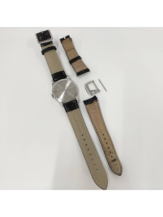 Bvlgari Watch Solo Tempo SS Leather External Quartz Silver Dial